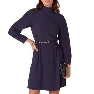 See by Chloe Mock Neck Dress  Long Sleeve Purple M
